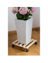 Flowerpot Standt with Wheels Nature Natural Fir wood (35 x 35 x 7,4 cm) | Tienda24 Tienda24.eu