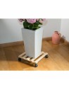 Flowerpot Standt with Wheels Nature Natural Fir wood (35 x 35 x 7,4 cm) | Tienda24 Tienda24.eu