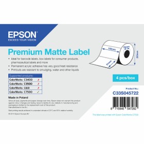 Printer Labels Epson C33S045722 White (1 Unit) by Epson, Adhesive labels and stickers - Ref: S55081084, Price: 37,11 €, Disco...