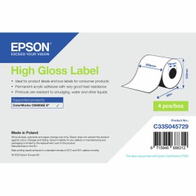 Printer Labels Epson C33S045729 White Shiny Ø 76,2 mm (1 Unit) (18 Units) by Epson, Adhesive labels and stickers - Ref: S5508...