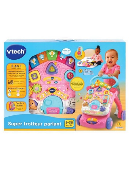 Tricycle Vtech Super Trotteur Parlant 2 En 1 Rose Pink | Tienda24 Tienda24.eu