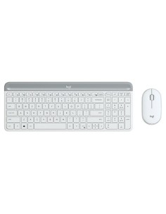 Keyboard and Wireless Mouse Logitech Pebble 2 Combo Spanish Qwerty Black Grey Graphite | Tienda24 Tienda24.eu