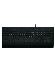 Teclado Logitech 920-009842 Negro Gris Plateado Qwerty Español | Tienda24 Tienda24.eu