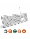 Teclado Mobility Lab Blanco Plateado Mac OS AZERTY | Tienda24 Tienda24.eu