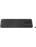 Teclado Logitech K400 Plus Negro Inalámbrico Bluetooth Touchpad AZERTY TV Francés | Tienda24 Tienda24.eu