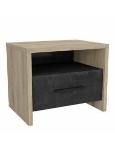 Mesa de Cabeceira ABNER Castanho Preto Ferro Madeira de mangueira 40 x 40 x 50 cm | Tienda24 Tienda24.eu