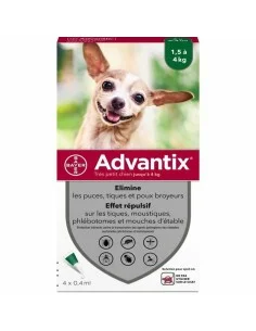 Antiparásitos Advantix Perro 1,5-4 Kg 4 Unidades de Advantix, Antiparásitos - Ref: S7140458, Precio: 41,82 €, Descuento: %