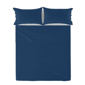 Drap HappyFriday Basic Blue marine 210 x 270 cm de HappyFriday, Draps et taies d'oreiller - Réf : D1610556, Prix : 24,95 €, R...