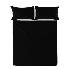 Drap HappyFriday Basic Noir 240 x 270 cm de HappyFriday, Draps et taies d'oreiller - Réf : D1610567, Prix : 27,73 €, Remise : %