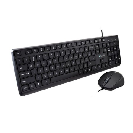 Tastiera e Mouse V7 CKU350US Nero Qwerty US | Tienda24 - Global Online Shop Tienda24.eu