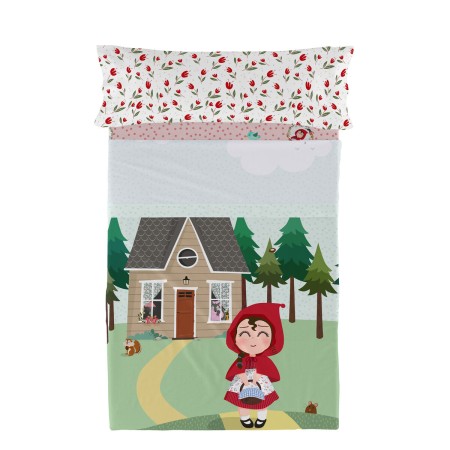 Juego de Sábanas HappyFriday Mr Fox Red Riding Hood Multicolor Cama de 80/90 2 Piezas de HappyFriday, Sábanas y fundas de alm...