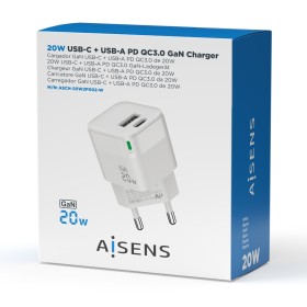 Chargeur mural Aisens ASCH-20W2P002-W Blanc 20 W de Aisens, Chargeurs - Réf : S5625125, Prix : 8,86 €, Remise : %