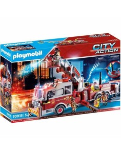 Playset di Veicoli Playmobil Fire Truck with Ladder 70935 113 Pezzi da Playmobil, Playset con figure di giocattoli - Ref: S...