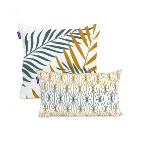 Cushion cover HappyFriday Blanc Foliage mint Multicolour 2 Pieces by HappyFriday, Cushion Covers - Ref: D1611023, Price: 13,5...