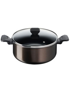 Casserole with glass lid BRA A270332 8,3 L Ø 32 cm Black Metal Aluminium Cast aluminium | Tienda24 Tienda24.eu