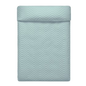 Reversible Bedspread HappyFriday Basic Arista Navy Blue Mint 270 x 260 cm by HappyFriday, Blankets and bedcovers - Ref: D1611...