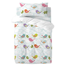 Duvet cover set HappyFriday Mr Fox Little birds Multicolour Baby Crib 2 Pieces by HappyFriday, Quilts and quilt covers - Ref:...