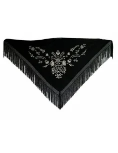 Shawl PGNNMRF Black 140 cm by BigBuy Fashion, Scarves, stoles and shawls - Ref: S0364772, Price: €11.12, Discount: %