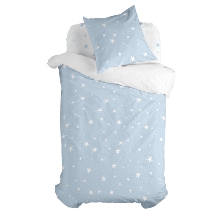 Parure de couette HappyFriday Basic Kids Bleu Lit 1 persone 2 Pièces | Tienda24 - Global Online Shop Tienda24.eu