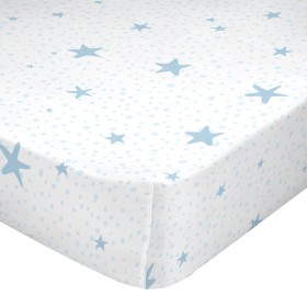 Lençol de baixo HappyFriday BASIC KIDS Azul 105 x 200 x 32 cm de HappyFriday, Lençóis e capas de almofadas - Ref: D1611225, P...