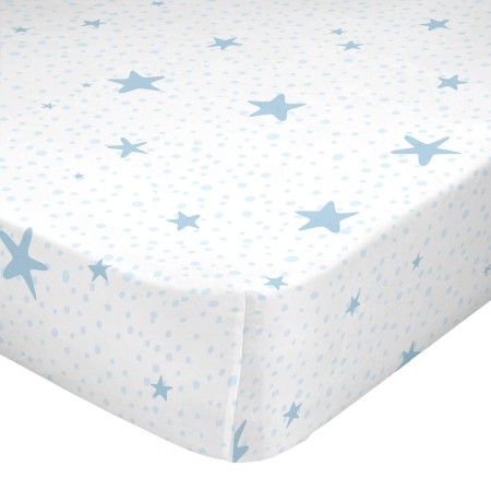 Drap housse HappyFriday BASIC KIDS Bleu 90 x 200 x 32 cm de HappyFriday, Draps et taies d'oreiller - Réf : D1611226, Prix : 2...