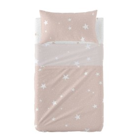 Jeu de draps HappyFriday Basic Kids Little star Rose Lit de bébé 2 Pièces de HappyFriday, Linge de lit pour berceaux - Réf : ...