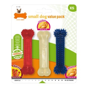 Mordedor de perro Nylabone Value Pack Bacon Talla S Pollo Termoplástico (3 pcs) de Nylabone, Juguetes para morder - Ref: S610...