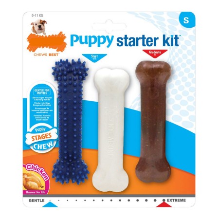 Mordedor para cão Nylabone Extreme Chew Starter Kit Cachorros Frango Nylon Termoplástico (3 pcs) de Nylabone, Brinquedos para...