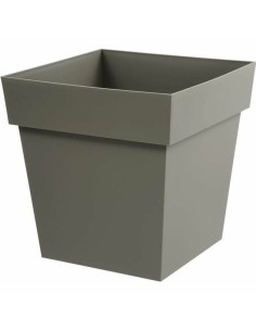 Plant pot Ecolux 39 x 39 x 65 cm Dark Red Plastic Squared Modern | Tienda24 Tienda24.eu