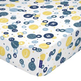 Fitted sheet HappyFriday LE PETIT PRINCE White Multicolour 60 x 120 x 14 cm by HappyFriday, Sheets and pillowcases - Ref: D16...