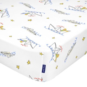 Fitted sheet HappyFriday LE PETIT PRINCE White Multicolour 70 x 140 x 14 cm by HappyFriday, Sheets and pillowcases - Ref: D16...