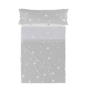 Bedding set HappyFriday Basic Kids Little star Grey Single 180 x 270 cm 2 Pieces by HappyFriday, Sheets and pillowcases - Ref...