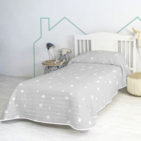 Bedspread (quilt) HappyFriday BASIC KIDS Grey 180 x 260 cm by HappyFriday, Blankets and bedcovers - Ref: D1611686, Price: 95,...