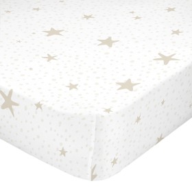 Lenzuolo con angoli HappyFriday BASIC KIDS Bianco Beige 70 x 140 x 14 cm Stelle di HappyFriday, Lenzuola e federe per cuscino...