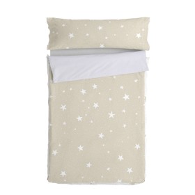 Quilt Cover without Filling HappyFriday Basic Kids Little star Beige 90 x 200 cm by HappyFriday, Slumber Bags - Ref: D1611728...