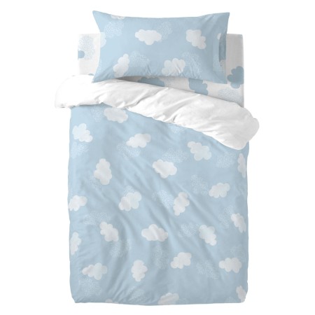 Duvet cover set HappyFriday Basic Kids Blue Baby Crib 2 Pieces | Tienda24 - Global Online Shop Tienda24.eu