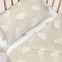 Bettwäsche-Set HappyFriday Basic Kids Clouds Beige Babybettchen 2 Stücke von HappyFriday, Bettwäche für Kinderbetten - Ref: D...