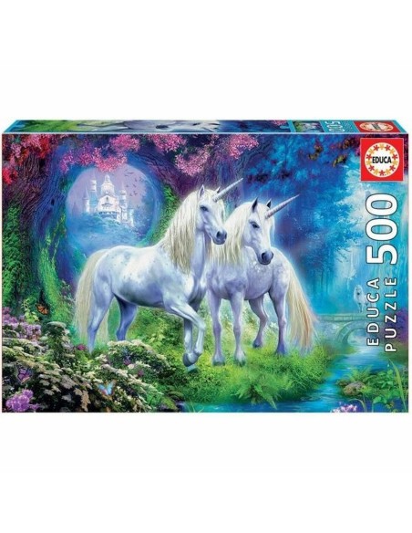 Puzzle Educa Unicorns In The Forest 500 Peças 34 x 48 cm | Tienda24 Tienda24.eu