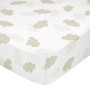 Fitted sheet HappyFriday BASIC KIDS Beige 60 x 120 x 14 cm Clouds by HappyFriday, Sheets and pillowcases - Ref: D1611793, Pri...