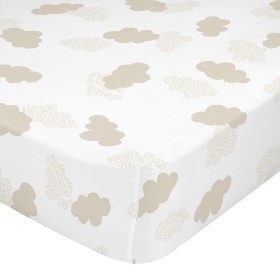 Lenzuolo con angoli HappyFriday BASIC KIDS Bianco Beige 70 x 140 x 14 cm Nuvole di HappyFriday, Lenzuola e federe per cuscino...