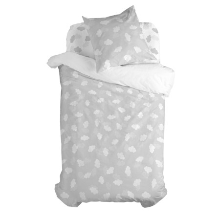 Parure de couette HappyFriday Basic Kids Gris Lit 1 persone 2 Pièces de HappyFriday, Couettes et housses de couette - Réf : D...