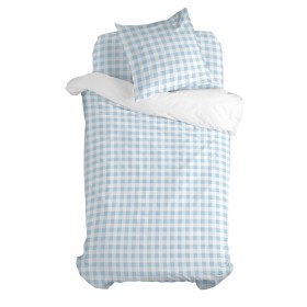 Parure de couette HappyFriday Basic Kids Bleu Lit 1 persone Vichy 2 Pièces de HappyFriday, Couettes et housses de couette - R...