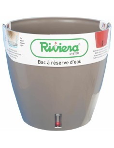 Vaso Autoirrigante Riviera Con riserva d'acqua Taupé polipropilene Rotondo Ø 36 x 33 cm da Riviera, Vasi tradizionali - Ref: ...