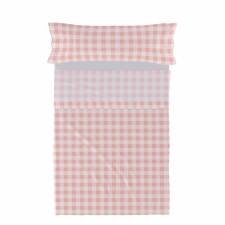 Jeu de draps HappyFriday Basic Kids Vichy Rose Lit 1 persone 180 x 270 cm 2 Pièces | Tienda24 - Global Online Shop Tienda24.eu