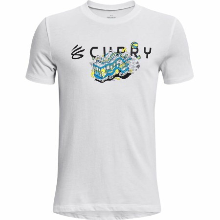 Jungen Kurzarm-T-Shirt Under Armour Curry Trolly Weiß | Tienda24 - Global Online Shop Tienda24.eu