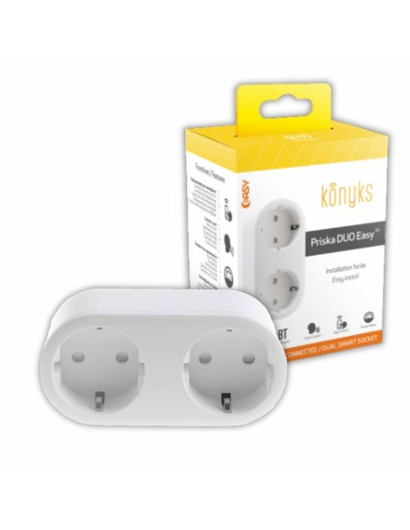 Steckdosenleiste mit 2 Steckdosen ohne Schalter Konyks Priska Duo Easy Wi-Fi 16 A | Tienda24 Tienda24.eu