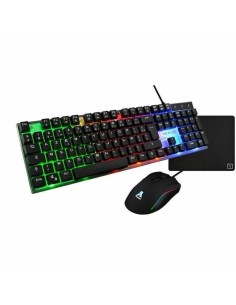 Keyboard with Gaming Mouse Mars Gaming MCPTKLES 3200 dpi RGB Black (Spanish) | Tienda24 Tienda24.eu