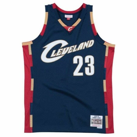 Maglia da basket Mitchell & Ness Cleveland Cavaliers 2008-09 Nº23 Lebron James Blu scuro di Mitchell & Ness, Uomo - Rif: S641...