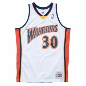 Camiseta de baloncesto Mitchell & Ness Golden State Warriors 2009-10 Nº30 Stephen Curry Blanco de Mitchell & Ness, Hombre - R...