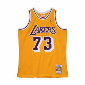 Camiseta de baloncesto Mitchell & Ness Los Angeles Lakers 1998-99 Nº73 Dennis Rodman Amarillo de Mitchell & Ness, Hombre - Re...